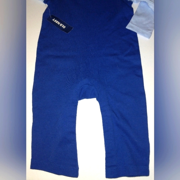 L@@K! NWT OLD NAVY Blue "I LOVE MY PAPA(W)" 6-12mo. Long Sleeve Romper Outfit - Picture 10 of 15